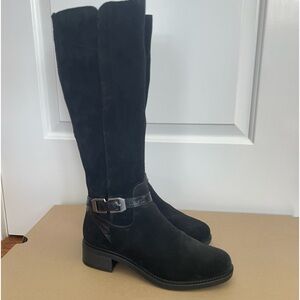 Black Suede Boots - Worn once - Size 8